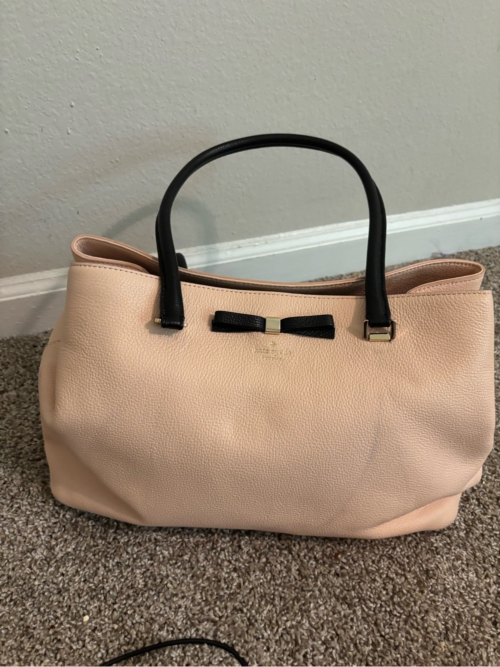 kate spade Peach and Black Bow Tote